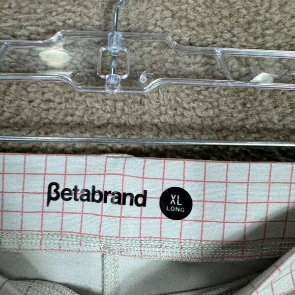 Betabrand Yoga Pants Womens XL Long Gray/Red Check Straight Stretch High Rise - Picture 8 of 12